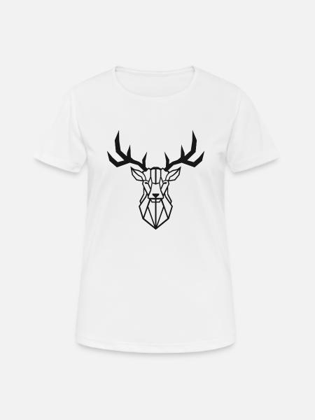 Minimalistic - Deer / Hirsch - Frauen T-Shirt atmungsaktiv - Weiß