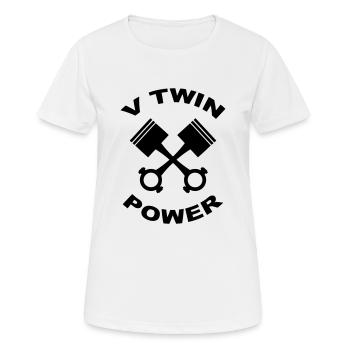 V Twin Power - T-shirt respirant Femme - blanc - Devant - AI Model Female 172 dark (172cm)