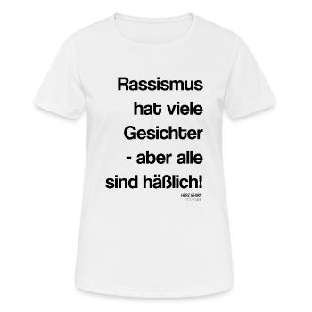 Häßlicher Rassismus - Frauen T-Shirt atmungsaktiv - Weiß - Vorne - AI Model Female 172 dark (172cm)