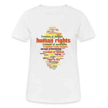 human rights - Women's Breathable T-Shirt - white - Front - AI Model Female 172 dark (172cm)