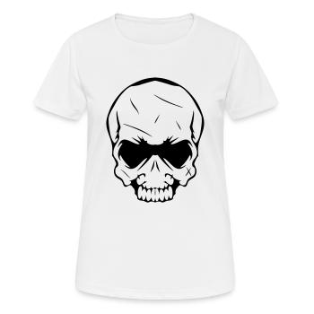 Totenkopf - Frauen T-Shirt atmungsaktiv - Weiß - Vorne - AI Model Female 172 dark (172cm)