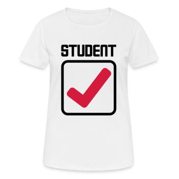 etudiant - T-shirt respirant Femme - blanc - Devant - AI Model Female 172 dark (172cm)