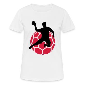 handball - Women's Breathable T-Shirt - white - Front - AI Model Female 172 dark (172cm)