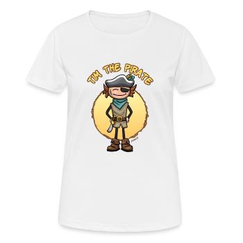Tim the pirate - T-shirt respirant Femme - blanc - Devant - AI Model Female 172 dark (172cm)