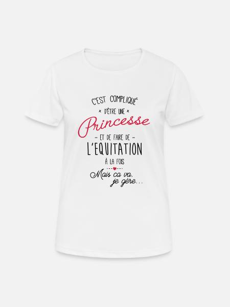 princesse et Equitation - T-shirt respirant Femme - blanc