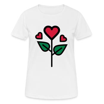 Valentine's Rose en forme de coeur - T-shirt respirant Femme - blanc - Devant - AI Model Female 172 dark (172cm)