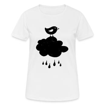 Oiseau pluie nuage dessin météo - T-shirt respirant Femme - blanc - Devant - AI Model Female 172 dark (172cm)