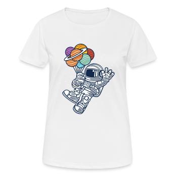 Astronaute avec des ballons - T-shirt respirant Femme - blanc - Devant - AI Model Female 172 dark (172cm)