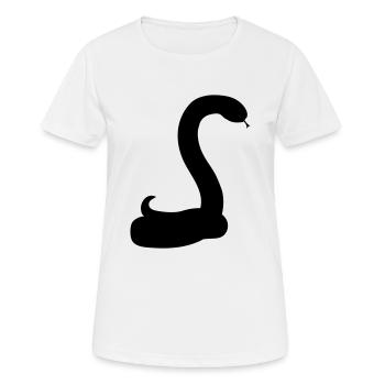 silhouette ombre serpent visage tête gecko oeuf - T-shirt respirant Femme - blanc - Devant - AI Model Female 172 dark (172cm)
