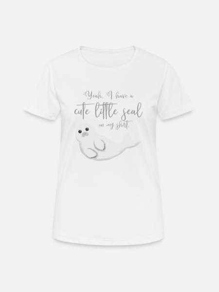 Seehund Robbe - Frauen T-Shirt atmungsaktiv - Weiß