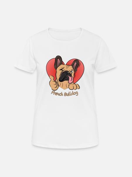 Bouledogue français - T-shirt respirant Femme - blanc