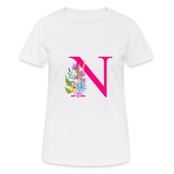 N letter red - Women's Breathable T-Shirt - white - Front - AI Model Female 172 dark (172cm)