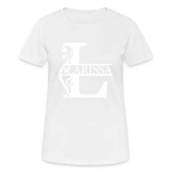 Larissa Lettre L Prénom Nom avec ornement - T-shirt respirant Femme - blanc - Devant - AI Model Female 172 dark (172cm)
