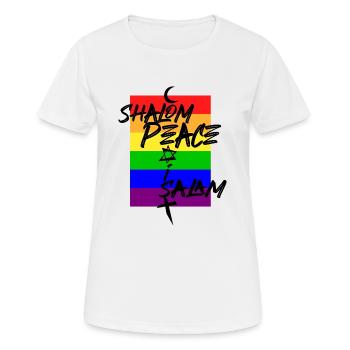 Peace Shalom Salam Coexist - T-shirt respirant Femme - blanc - Devant - AI Model Female 172 dark (172cm)