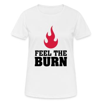 Feel The Burn (Flame) - Women's Breathable T-Shirt - white - Front - AI Model Female 172 dark (172cm)