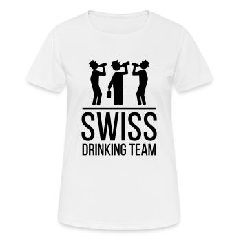 Swiss Drinking Team - Frauen T-Shirt atmungsaktiv - Weiß - Vorne - AI Model Female 172 dark (172cm)