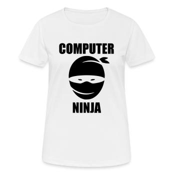 computer ninja - Women's Breathable T-Shirt - white - Front - AI Model Female 172 dark (172cm)