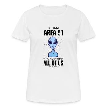 Zone 51, ils ne peuvent pas nous arrêter tous - T-shirt respirant Femme - blanc - Devant - AI Model Female 172 dark (172cm)