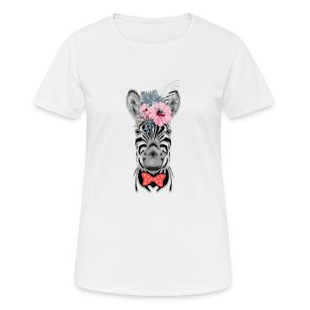 Zebra - Frauen T-Shirt atmungsaktiv - Weiß - Vorne - AI Model Female 172 dark (172cm)