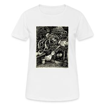 Jardin de folie - T-shirt respirant Femme - blanc - Devant - AI Model Female 172 dark (172cm)