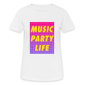 MUSIC PARTY LIFE - Women's Breathable T-Shirt - white - Front - AI Model Female 172 dark (172cm)