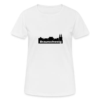 Braunschweig + Skyline - Frauen T-Shirt atmungsaktiv - Weiß - Vorne - AI Model Female 172 dark (172cm)