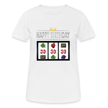Happy Birthday-Jackpot-30 Jahre, runder Geburtstag - Frauen T-Shirt atmungsaktiv - Weiß - Vorne - AI Model Female 172 dark (172cm)