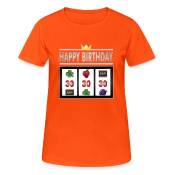Happy Birthday jackpot 30 years, round birthday - Women's Breathable T-Shirt - neon orange - Front - AI Model Female 172 dark (172cm)