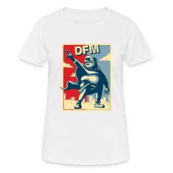 Motif de diarrhée "Big Business" rectangulaire - T-shirt respirant Femme - blanc - Devant - AI Model Female 172 dark (172cm)