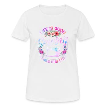 La couture le rend meilleur - T-shirt respirant Femme - blanc - Devant - AI Model Female 172 dark (172cm)