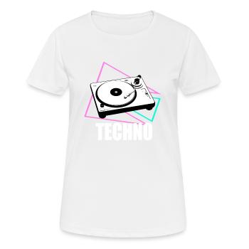 Techno-Decks - Frauen T-Shirt atmungsaktiv - Weiß - Vorne - AI Model Female 172 dark (172cm)