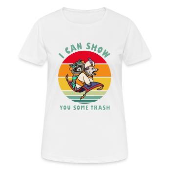 i can show you some trash - T-shirt respirant Femme - blanc - Devant - AI Model Female 172 dark (172cm)