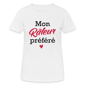 Mon Râleur préféré - T-shirt respirant Femme - blanc - Devant - AI Model Female 172 dark (172cm)
