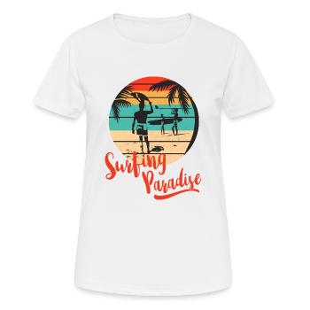 Surf, Surf, Surf, Surf, Surf - T-shirt respirant Femme - blanc - Devant - AI Model Female 172 dark (172cm)