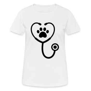 Vet paw icon - Women's Breathable T-Shirt - white - Front - AI Model Female 172 dark (172cm)