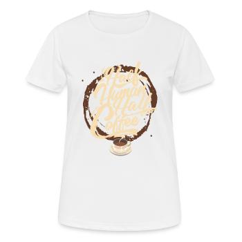 Kaffee - Frauen T-Shirt atmungsaktiv - Weiß - Vorne - AI Model Female 172 dark (172cm)