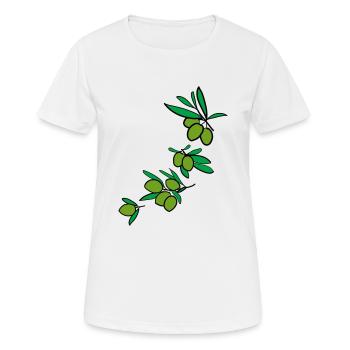 Frische grüne Oliven 2 - Frauen T-Shirt atmungsaktiv - Weiß - Vorne - AI Model Female 172 dark (172cm)