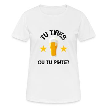 Tu tires ou tu pinte? cadeau - T-shirt respirant Femme - blanc - Devant - AI Model Female 172 dark (172cm)