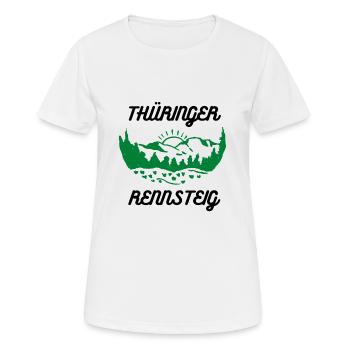 Rennsteig Thüringer Wald Wandern Thüringen grün - Frauen T-Shirt atmungsaktiv - Weiß - Vorne - AI Model Female 172 dark (172cm)