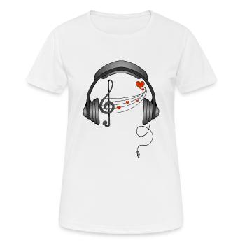 Écouteur - T-shirt respirant Femme - blanc - Devant - AI Model Female 172 dark (172cm)