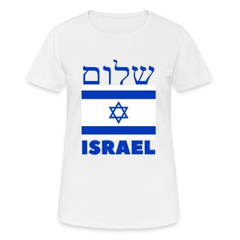 Shalom Israël - T-shirt respirant Femme - blanc - Devant - AI Model Female 172 dark (172cm)