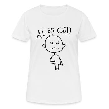 Strichmännchen Satire - Frauen T-Shirt atmungsaktiv - Weiß - Vorne - AI Model Female 172 dark (172cm)