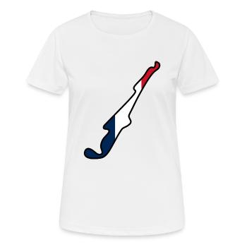 Frankreich Rennstrecke mit Flagge - Frauen T-Shirt atmungsaktiv - Weiß - Vorne - AI Model Female 172 dark (172cm)
