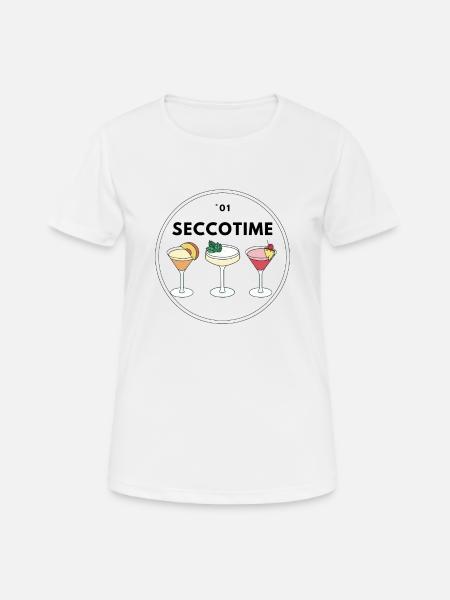 Secco Time - Frauen T-Shirt atmungsaktiv - Weiß