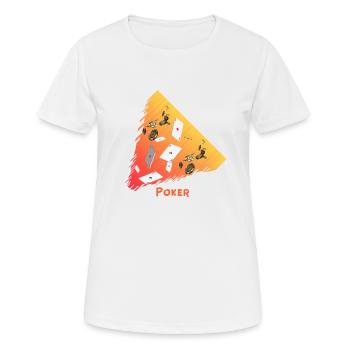 Poker triangle projeté - T-shirt respirant Femme - blanc - Devant - AI Model Female 172 dark (172cm)