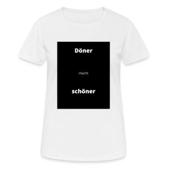 Döner macht Schöner - Frauen T-Shirt atmungsaktiv - Weiß - Vorne - AI Model Female 172 dark (172cm)