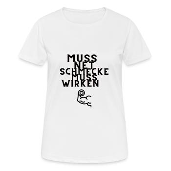GYM - Frauen T-Shirt atmungsaktiv - Weiß - Vorne - AI Model Female 172 dark (172cm)