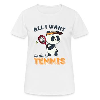 Panda Tennis Dicton Sports Tennis Player Cadeau - T-shirt respirant Femme - blanc - Devant - AI Model Female 172 dark (172cm)