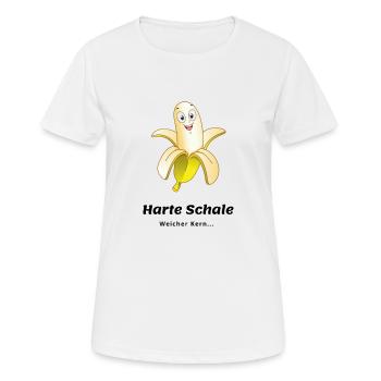 Banane - harte Schale, weicher Kern - Frauen T-Shirt atmungsaktiv - Weiß - Vorne - AI Model Female 172 dark (172cm)