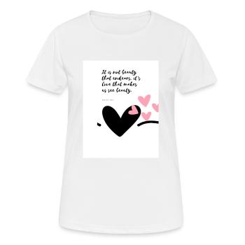 love ne tender - Frauen T-Shirt atmungsaktiv - Weiß - Vorne - AI Model Female 172 dark (172cm)